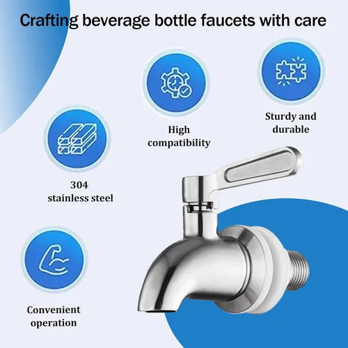 Vista 4 de Grifo de reemplazo del dispensador de bebidas,Grifo de acero inoxidable para dispensador de agua,Caño de reemplazo del dispensador de bebidas