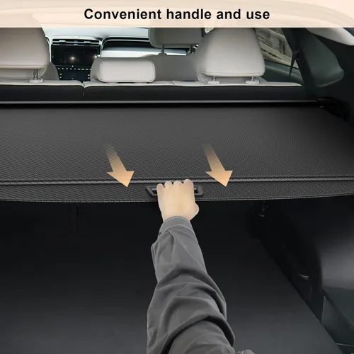 Vista 7 de Octomo Funda de carga retráctil para Hyundai Tucson 2021-2025 (gas e híbrido), cubierta de seguridad para maletero, color negro, compatible
