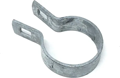 Vista 2 de Paquete de 10 bandas de soporte con pernos y tuercas para valla de eslabones de cadena, puerta, postes (1-5/8 pulgadas)