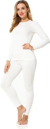 Vista 7 de ViCherub Ropa Interior Térmica para Mujeres con Forro Polar Long Johns Capa Base Térmica Conjunto de Parte Superior e Inferior Clima Frío Negro