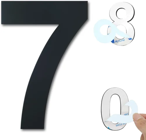 Vista 36 de Números de casa autoadhesivos – Números de puerta de acero inoxidable de 6 pulgadas para exteriores – Número de casa grande y moderno, número