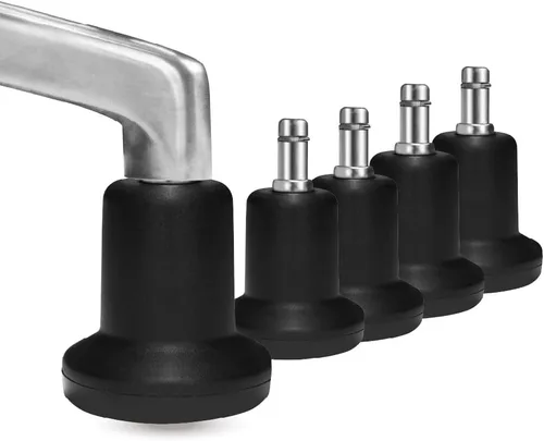 Vista 9 de AXL Bell Glides - Taburete giratorio para silla de oficina de perfil bajo para ruedas fijas estacionarias, juego de 5