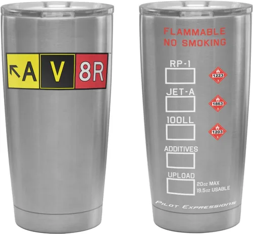 Vista 3 de Pilot Expressions AV8R Taxiway Sign - Vaso aislado de acero inoxidable