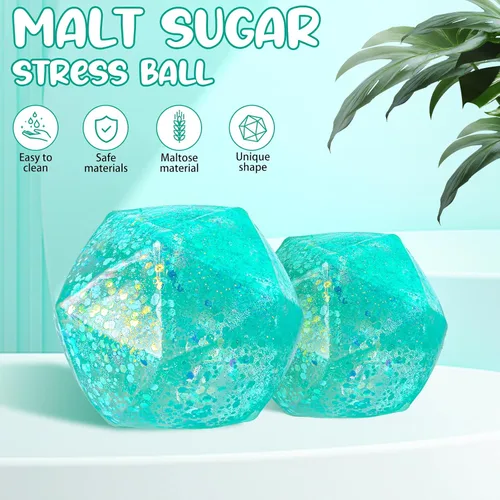 Vista 4 de Cubo de estrés Squishy Bolas de estrés para adultos y niños, bola antiestrés de azúcar blanda de hielo, juguetes sensoriales antiestrés de elevación