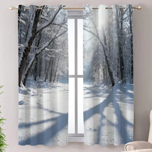Vista 20 de Shrahala Abstract Colorful Blackout Curtain Tiers, Modern Ative Kitchen Valance Light Blocking Tier Drapes with Rod Pocket, 2 Pack 26 X 24 in