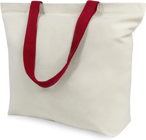 Vista 12 de TOPDesign Paquete de 2 bolsas de lona con cierre magnético, bolsas de compras reutilizables para comestibles, haz tus diseños creativos