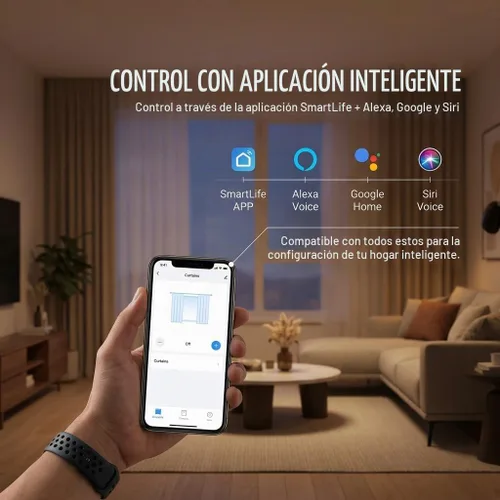Vista 8 de Quoya QL600 - Riel inteligente para cortina eléctrica, motor motorizado, longitud de riel ajustable, compatible con Alexa, Google, Siri, Apple Watch
