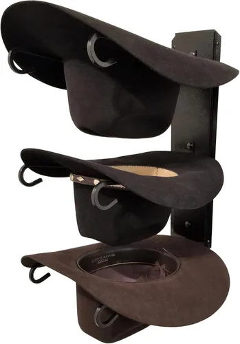 Vista 2 de American Made Classic - Soporte para sombreros de tres niveles, color negro