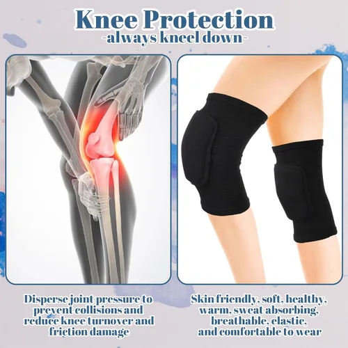 Vista 4 de 6 pares de rodilleras, suaves y transpirables, de voleibol, protectores de entrenamiento para baloncesto, fútbol, hockey, baile, correr para mujeres