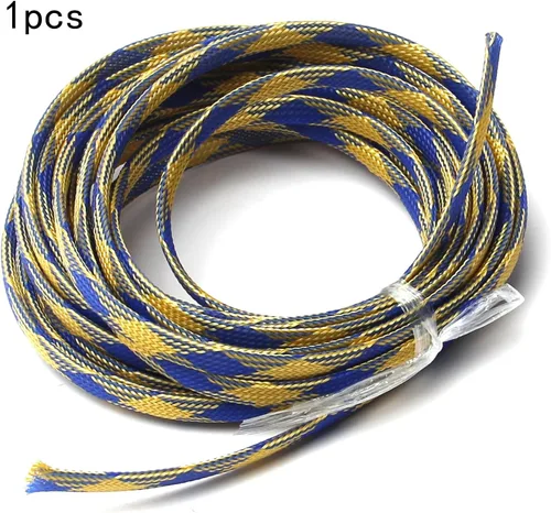 Vista 2 de Othmro Cable protector de cable expandible de PET de 16.4 pies, cable de tubo de telar de 0.31 pulgadas de ancho, funda flexible de malla de alambre