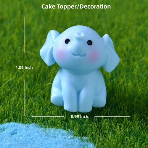 Vista 5 de Mini figuras de elefante, adorno de elefantes en miniatura, animales pequeños, elefantes salvajes, accesorios de jardín para paisaje de musgo