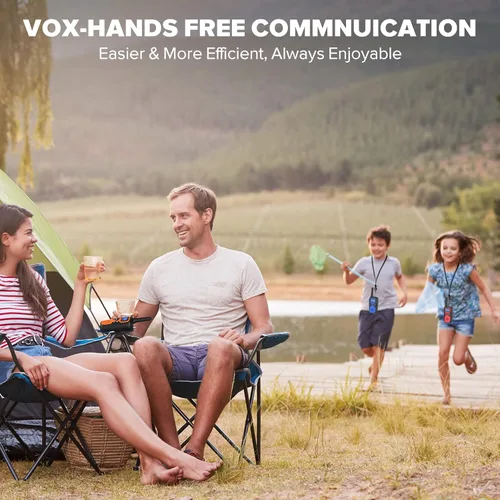 Vista 8 de Wishouse Walkie Talkies para niños y adultos, radios recargables de 2 vías, regalo, accesorios de senderismo, equipo de campamento con lámpara