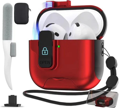Vista 16 de Maxjoy Funda protectora para AirPods Pro 3 con kit de limpieza, funda rígida militar con bloqueo que absorbe los golpes, azul oscuro