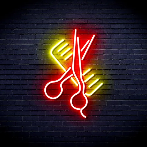 Vista 33 de AdvPro Comb & Scissors Flex Silicone LED Neon Sign - Azul - st16s32-fnu0363-b
