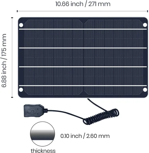 Vista 7 de FlexSolar Mini panel solar USB de 6 W, módulo monocristalino impermeable IP67 Kit de bricolaje con material PET para teléfono inteligente