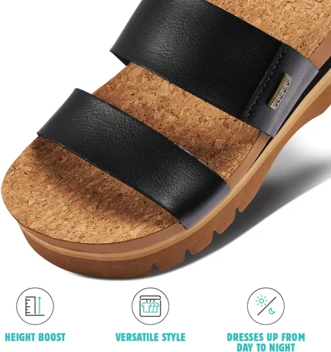 Vista 4 de REEF Cushion Vista Higher - Sandalias de plataforma para mujer, soporte de arco, plantilla acolchada ultra suave