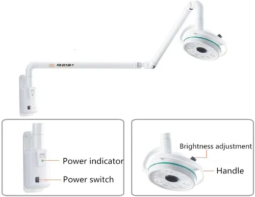 Vista 3 de NSKI LED 36W colgante de pared Examen médico quirúrgico lámpara sin sombras Luz fría Cirugía ENT dental Tatuaje veterinario PET