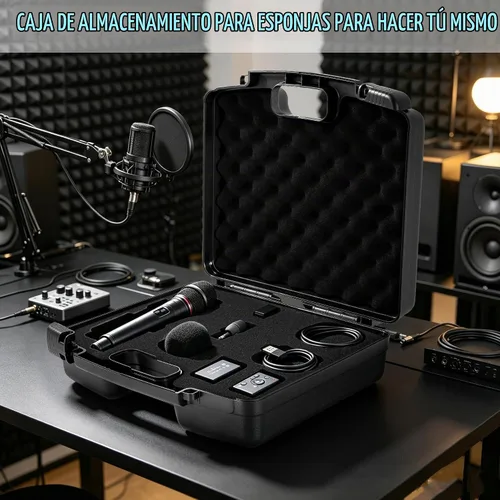 Vista 6 de Funda rígida portátil de 12.2 x 9.85 x 3.77 pulgadas con espuma en dados personalizable, protege equipos, electrónica, herramientas, micrófonos