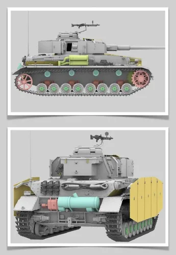 Vista 3 de RYE FIELD MODEL RFM5046 RM5046 Panzerkampfwagen IV AUSF. J última producción con interior completo 1:35