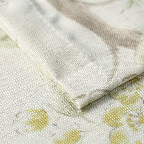 Vista 5 de Leeva Cortinas rústicas de cocina con estampado floral verde mezclado de lino para media ventana, para comedor, bolsillo para barra, cafetería