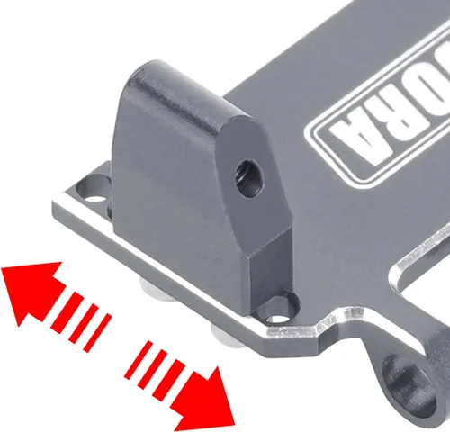 Vista 3 de INJORA Servo ajustable de aluminio CNC para Axial SCX24 1/24 RC Crawler Upgrade(gris)