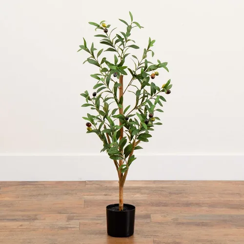 Vista 8 de Nearly Natural 3 ft Artificial Olive Tree with Natural Trunk for Decor