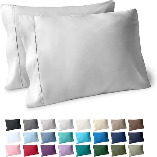 Vista 52 de Bare Home Juego de 2 fundas de almohada de microfibra de tamaño estándar, fundas de almohada refrescantes, doble cepillado, fácil cuidado, cierre