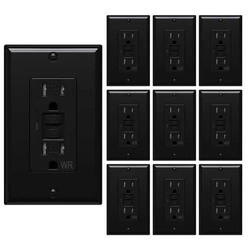 Vista 9 de WEBANG - Tomacorrientes GFCI de autocomprobación, resistentes a manipulaciones y a la intemperie, receptáculo GFCI con indicador LED, placas