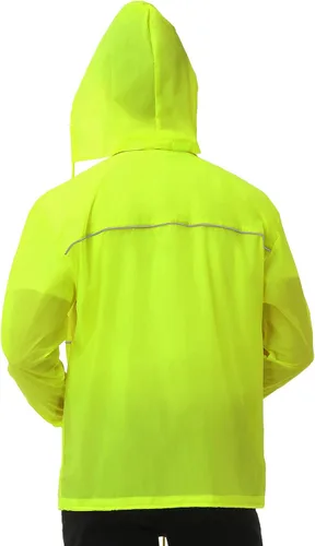 Vista 2 de Corna Chaqueta impermeable plegable para hombre, para exteriores, ligera, para senderismo, correr, rompevientos, con capucha