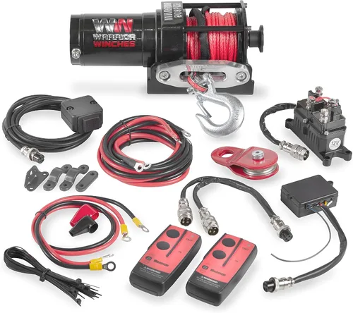 Vista 12 de Warrior Winches Ninja 2000 libras - Cabrestante eléctrico premium de 12V para ATV/UTV con cable de acero, compacto y potente de 12 voltios - Viene