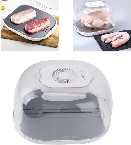 Vista 3 de Caja de descongelación, bandeja de descongelación de cocina, descongelación de 360 grados, tazón de descongelación de carne de gran capacidad