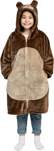 Vista 14 de Waitu Manta Ponible de Oso con Capucha, Divertidos Disfraces de Halloween, Regalos de Cumpleaños para Mujeres, Hombres, Niños y Niñas, Manta