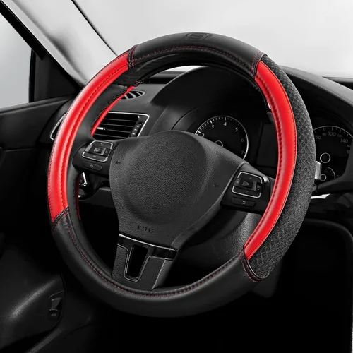 Vista 9 de Skechers Funda para Volante Air-Cooled, Funda para Volante de Automóvil de Cuero de Malla Air-Cooled, Ajuste Universal 14" 1/2-15", Protector de Azul