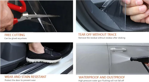 Vista 3 de LZLRUN Kit de herramientas gratis transparente protector de borde de la puerta de coche protector universal para puerta de coche, pegatina