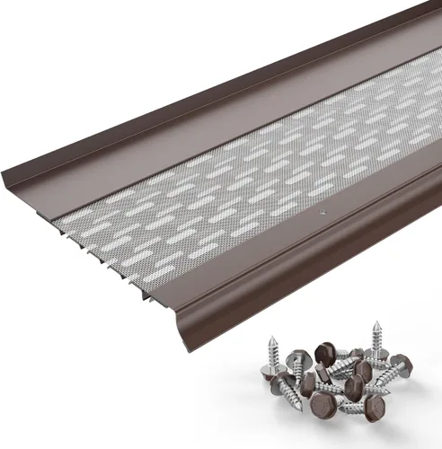 Vista 33 de Micromesh 5 pulgadas Gutter Guards Leaf Protection, 1 Pies Paquete de muestra Bronce oscuro, Malla de acero inoxidable, Cubiertas de canalón