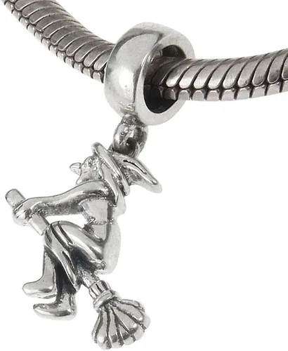 Vista 3 de Escoba de bruja encanto 925plata esterlina encanto Halloween Encanto Dangle Encanto para bricolaje encantos pulsera
