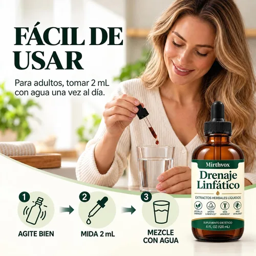 Vista 5 de Drenaje Linfático Gotas, 4 Extractos Botánicos, Balance de Líquidos