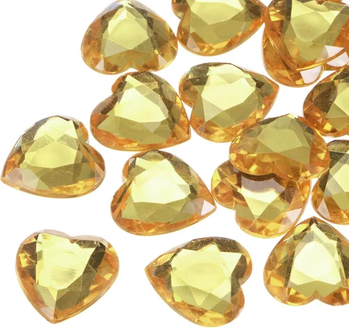 Vista 47 de MECCANIXITY 20 piezas de diamantes de imitación acrílicos de corazón de 0.787 pulgadas (0.787 in) con parte trasera plana, gemas de plástico