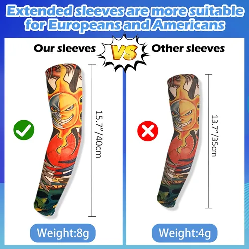 Vista 3 de Aresvns Funda de tatuaje para hombres y mujeres, mangas de brazo con protección solar UV