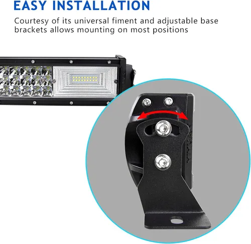 Vista 4 de SKYWORLD 22 pulgadas 270 W triple fila 7D LED barra de luz de trabajo Spot Flood Combo Beam DC 12V-24V 6000K impermeable vehículos todoterreno 4x4