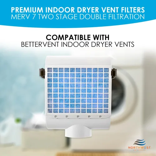 Vista 2 de Filtro de repuesto para secadora - Compatible con sistemas de ventilación de secadora Better Vent para interiores - Filtros de secadora