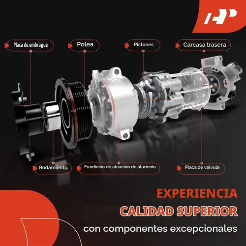 Vista 5 de Compresor de aire acondicionado A-Premium con embrague