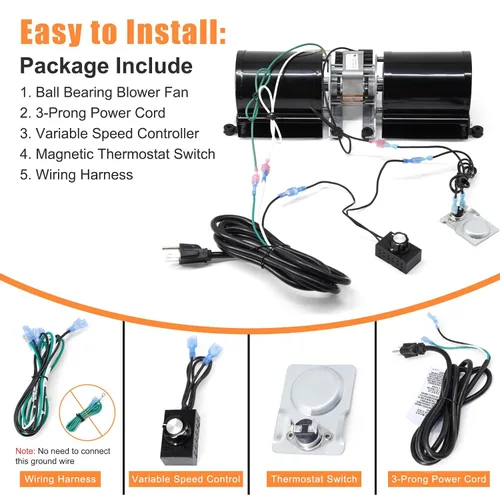 Vista 8 de Criditpid 910-157/P - Kit de ventilador de chimenea para insertos de chimenea Regency y estufa de leña, Hampton HI300, Osburn, chimeneas Valley