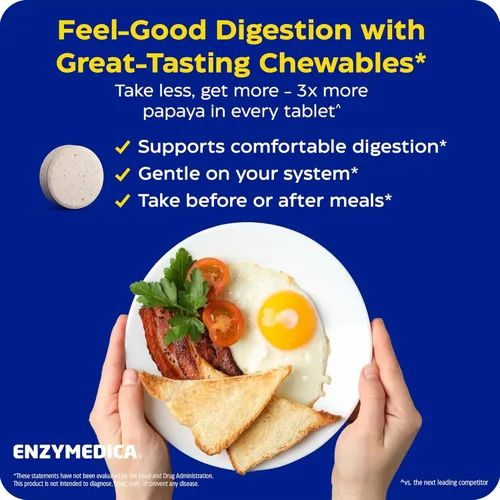 Vista 4 de Enzymedica Papaya Gold, Enzimas Digestivas Avanzadas con Papaya Orgánica Natural y Clorofila para un Soporte Digestivo Integral, Bromelaína