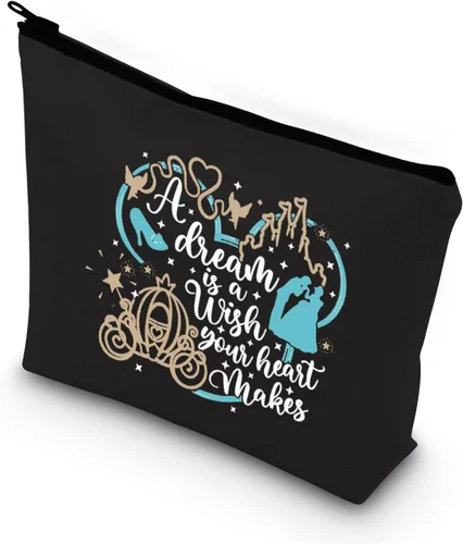 Vista 8 de BDPWSS Bolsa de maquillaje de cuentos de hadas, regalo de princesa de hadas, un sueño es un deseo que tu corazón hace bolsa de cosméticos para amiga