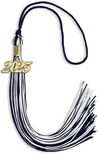 Vista 276 de Endea Graduation - Borla de doble color mixto con fecha dorada (negro/dorado antiguo, 2021)