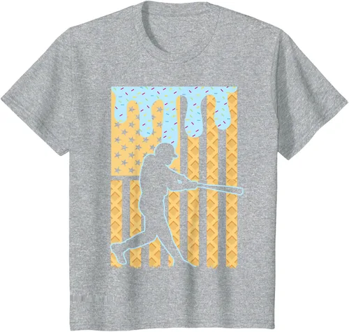 Vista 39 de Camiseta de béisbol Drip Boys Dripping Ice Cream Baseball American Flag, Negro -, Pequeña