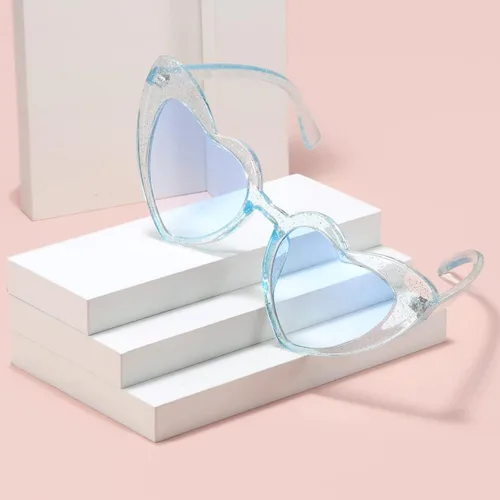 Vista 6 de aisswzber Gafas de sol con forma de corazón para mujer, estilo retro, estilo moderno, estilo retro, UV400