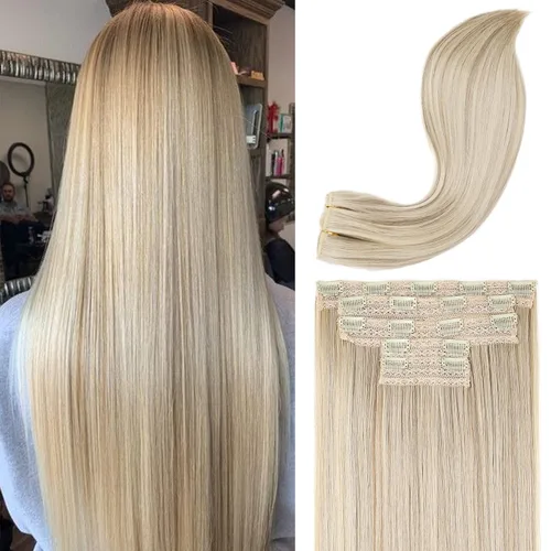 Vista 13 de REECHO Extensiones de cabello con pinzas, extensiones de cabello grueso y largo, extensiones de cabello sintético ligero para mujer, 24 pulgadas a