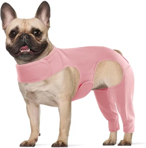 Vista 9 de ROZKITCH Manga para Perro para Patas Traseras, Manga para Mascotas para Evitar que el Perro Lame Heridas, Protector de Codo, Traje de Recuperación